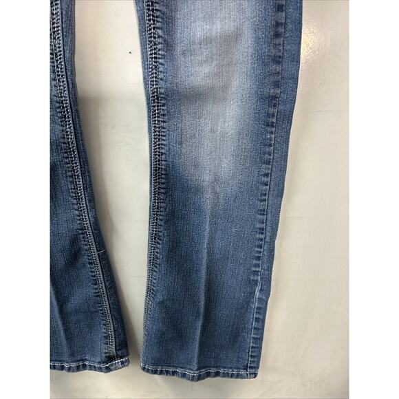 Myth Of‎ Jade Women's Blue Bootcut Medium Wash Stretch Jeans Size 6 Low Rise - Picture 5 of 14